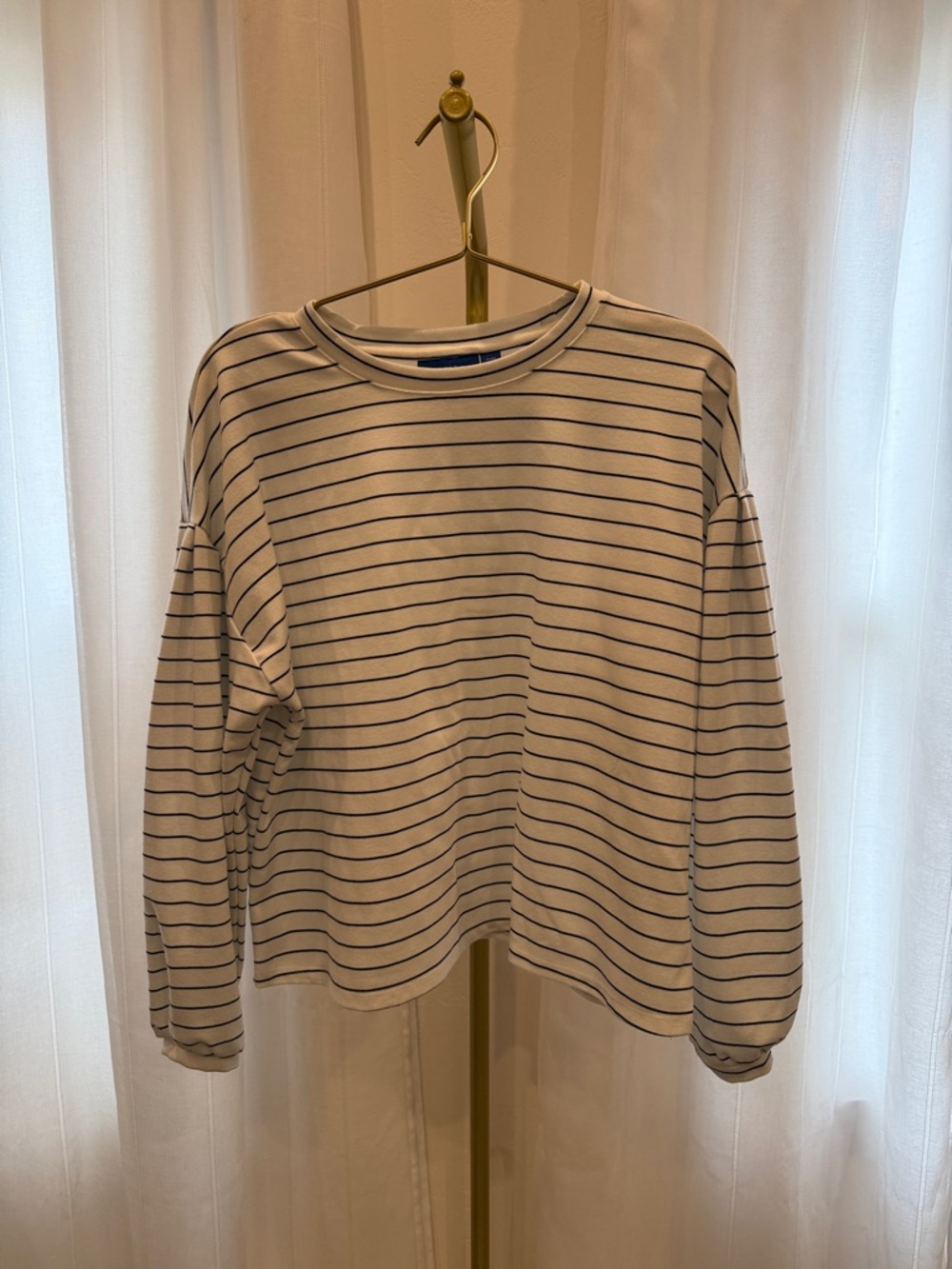 Apt. 9 White Tee with Black Stripes